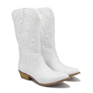 Coconuts Matisse Gaucho Boots 9.5 NWT White Cowboy Western Heel Riding